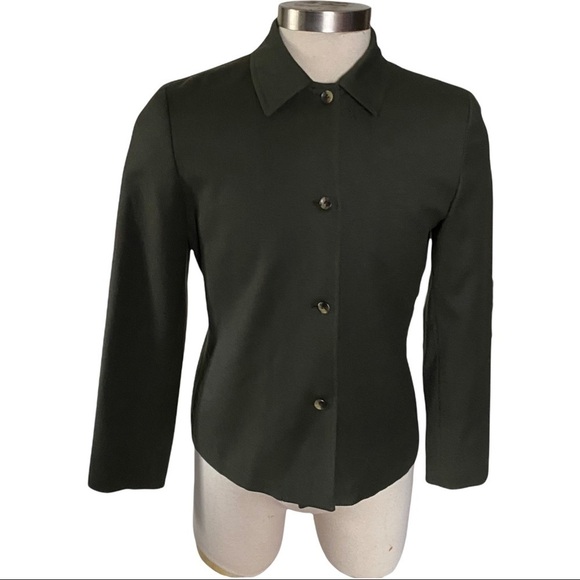 Harve Benard Sport Beautiful Green Soft Wool Full-Lined 4 Button Jacket Women 12 - Picture 1 of 9
